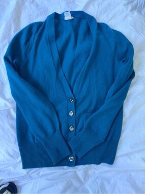 J crew teal v neck cardigan women’s size medium EUC